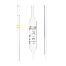 ISOLAB Pipet - Cam - Bullu - As Kalite - Grup Sertifikalı - Mavi Skala - 25 ml