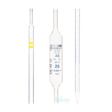 ISOLAB Pipet - Cam - Bullu - As Kalite - Grup Sertifikalı - Mavi Skala - 50 ml