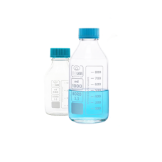ISOLAB Şişe - Borosilikat Cam - Şeffaf - Vidalı Kapaklı - 500 ml