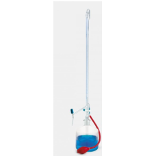 ISOLAB Büret - Otomatik - Şeffaf - Ptfe Ara Musluklu - As Kalite - Grup Sertifikalı - Şelbah Çizgili - Mavi Skala - 50 ml