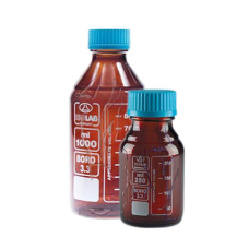 ISOLAB Şişe - Borosilikat Cam - Amber - Vidalı Kapaklı - 500 ml - Yüzey Kaplı